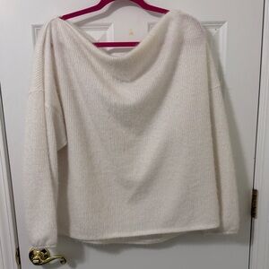 Gibson Off-the-Shoulder Cream White Sweater 2X